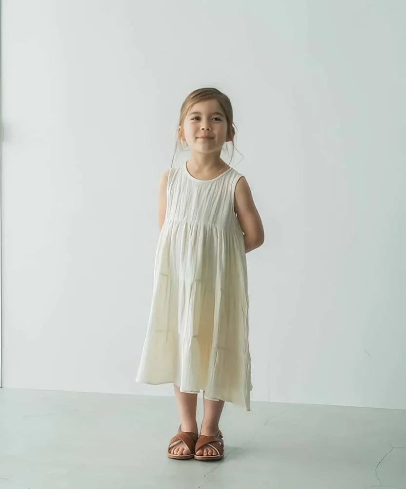 Girls 100% Cotton Double Gauze Sleeveless Dress